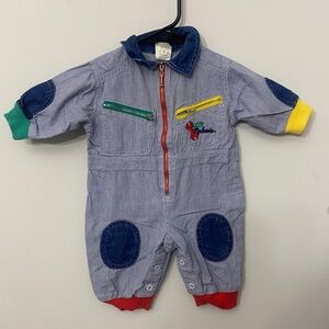 Kids One-Piece Striped Romper with Colorful Accents